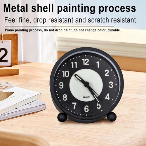 Black silent bedside alarm - bedside,