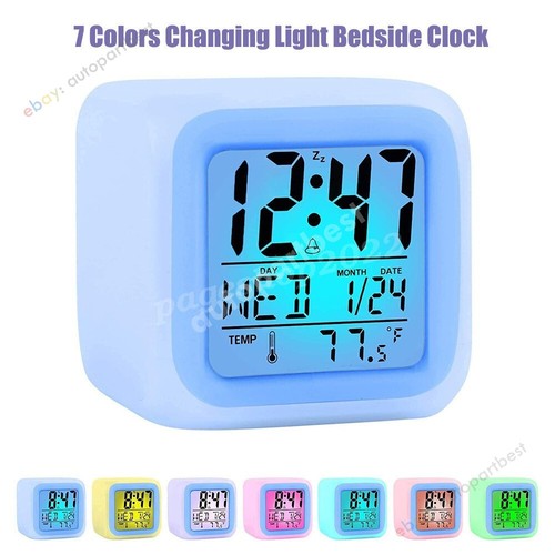 Color glowing digital clock - glowing,