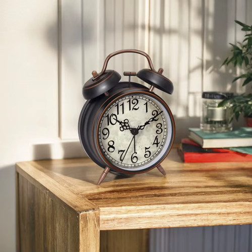 Retro metal alarm clock - retro,